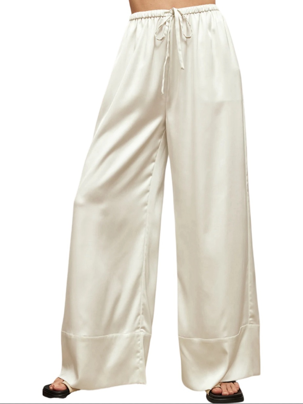 Carbon 38 Satin Wide Leg Pants Size XL New